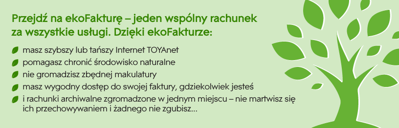 Przejdź na ekoFakturę - jeden wspólny rachunek za wszystkie usługi